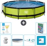 EXIT Toys EXIT Rond Lime Frame Zwembad - 360 x 76 cm - Inclusief Pomp - Afdekzeil - Schoonmaakset - Vloertegels - 7-delig