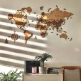 LosokaWood Décoration murale carte du monde 3D Wzór 13