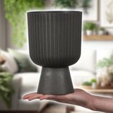 KADAX Bloempot in kelkvorm, plantenpot van kunststof, 14 cm, antraciet
