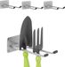 Merkloos Relaxdays Bezemhouder Muur - Set van 4 - 24 cm - Zilver/Zwart