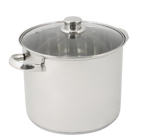 Crealys 502383 Voorraadpot 9 L 24 cm Diameter RVS met glazen deksel