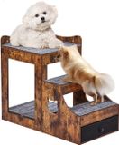 VEVOR Stapelbed Huisdieren Raamzit Honden Hondentrap 3 Treden Bruin Stof 83x45x67.5cm