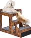 VEVOR Stapelbed Huisdieren Raamzit Honden Hondentrap 3 Treden Bruin Stof 83x45x67.5cm