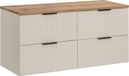 Meuble de salle de bain 120 cm avec un plateau en chêne cachemire mat Wotan