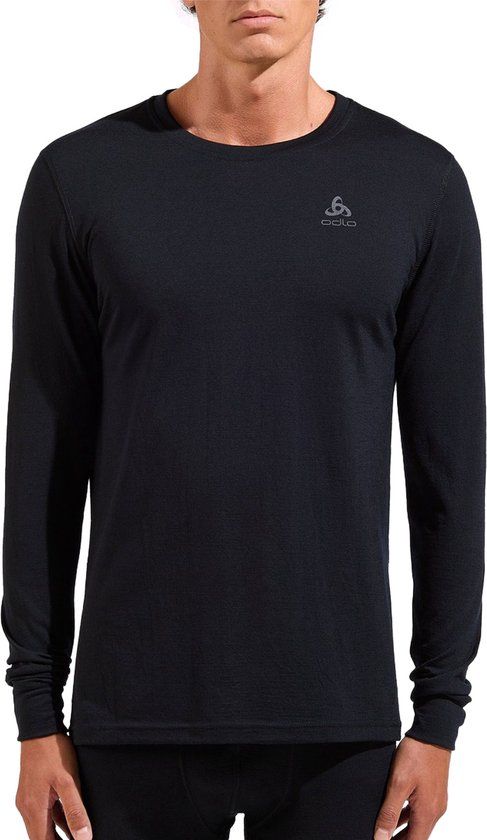 Odlo Natural Merino 200 Crew Neck LS Thermoshirt - Black - Men - XL