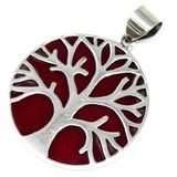 Ancient Wisdom Pendentif Arbre de Vie argent 30 mm multicolore