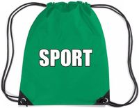 Bellatio Decorations Nylon Sport Gymtasje / Sporttasje / Zwemtasje - Groen - Unisex