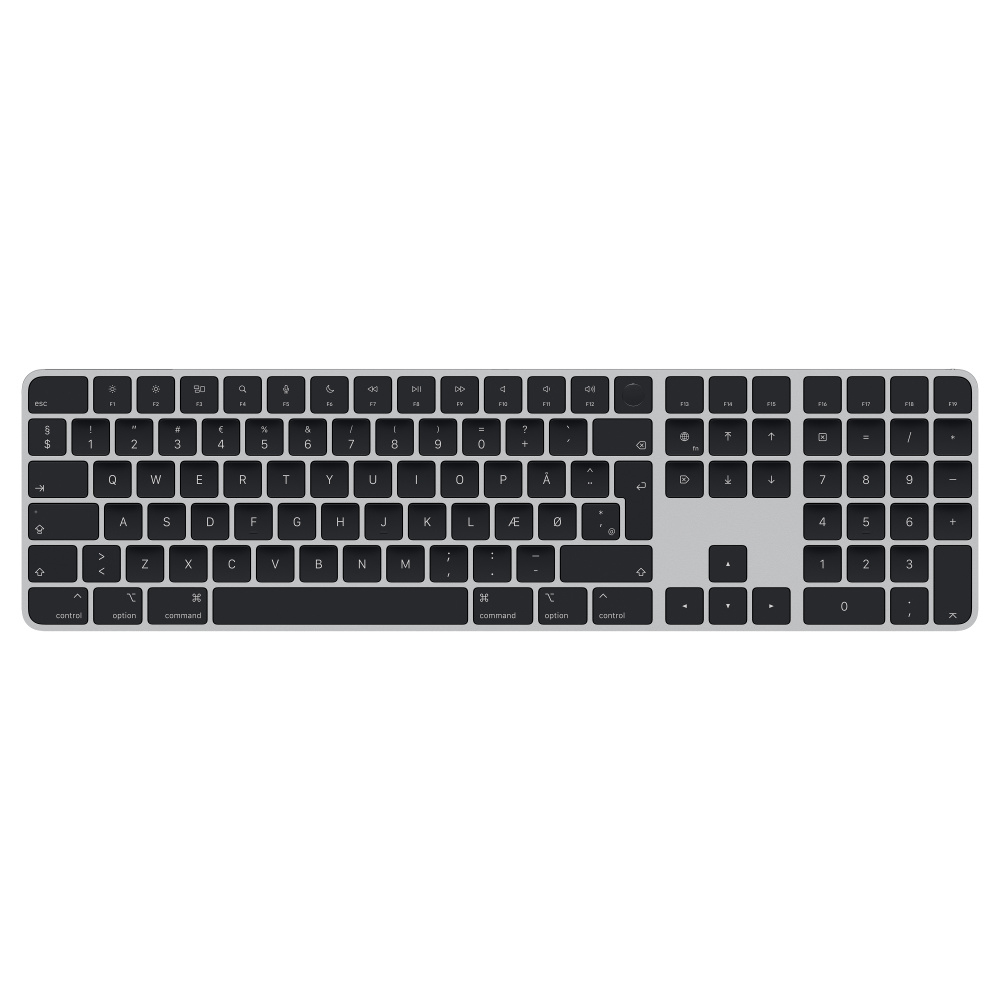 Apple Magic Keyboard met Touch ID en numeriek toetsenblok voor Mac-modellen met Apple silicon - Deens - Zwarte toetsen