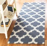 Safavieh Dhurrie DHU623 tapijtloper, plat geweven, 76 x 213 cm, blauw/ivoorkleurig