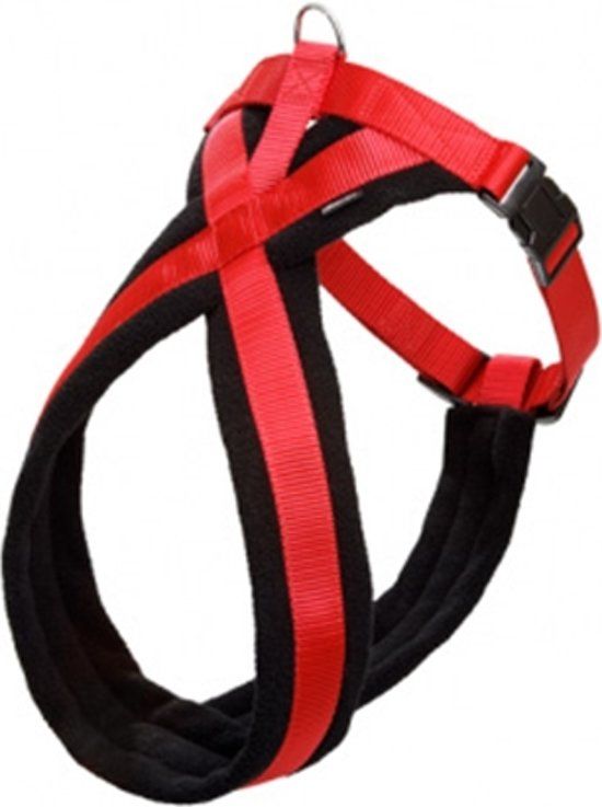 FLAMINGO Karlie asp tuig voor hond cross zwart / rood 25 mmx70-90 cm
