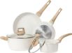 Merkloos Pannenset 6-delig kookpannenset pan 20/24 cm steelpan 15 l pan 23 l antiaanbaklaag met deksel kookgereiset inductiepan