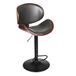 THE HOME DECO FACTORY Chaise de Barre Haute Retro Bois, Fer, Noir, 52,5 x 51 x 97-118, HD6602