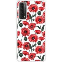 Huawei Bedrukt siliconen hoesje compatibel met P Smart 2021 Poppy Flowers