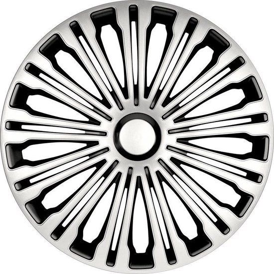 Autostyle Wieldoppen Volante - 15 inch - Zilver/Zwart - Set van 4
