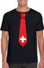 Bellatio Decorations Shoppartners Bv Zwart t-shirt met Zwitserse vlag stropdas heren - Zwitserland supporter L