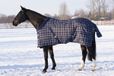 QHP Staldeken luxe met fleecekraag blauw 300gr paardendeken maat 135