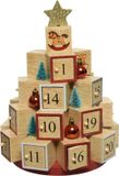 Merkloos Decoris Kerstboom Adventskalender H28.5 x D18 cm MDF Hout