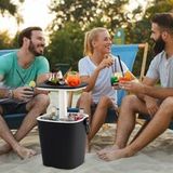 Coast Table réfrigérante d'extérieur 3-en-1 - avec décapsuleur et poignée - 15 litres - bleu/noir