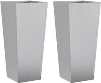 vidaXL Plantenbakken 2 st 35x35x75 cm gegalvaniseerd staal