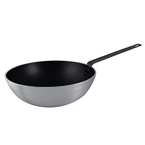 Vogue CE165 Wok Pan - 93x300mm - Teflon Platinum - Zilver - 5055437233458