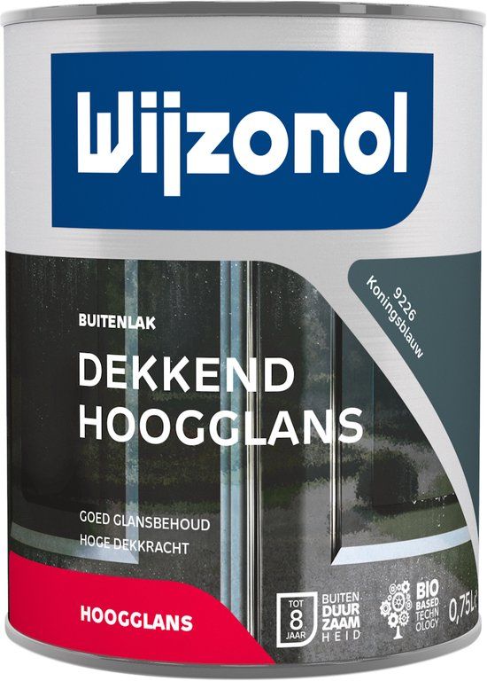 Wijzonol Dekkend Hoogglanslak - 9226 Koningsblauw - 0,75l