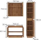Vicco Badkamermeubelset Lotta, Wit, 3-delig