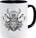 Viking029 Nordic Vikingmok, cadeau, cadeau-idee voor oude mannen, papa, opa, koffiemok, Vikingmotief, doodshoofd, bierpul thors hamer (VIKING029)