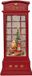 Anna's Collection Boule à neige/snowglobe paillettes cabine téléphonique - rouge - Père Noël - 10 x 25 cm - éclairage LED - lanterne