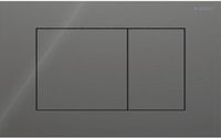 Geberit Sigma40 bedieningsplaat - 2-toets spoeling - extra dun - vierkante knoppen - glas - glans lava (grijs)
