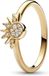 Pandora Moments Celestial Sparkling Sun 14-karaats vergulde ring met heldere zirkoniasteentjes, 60