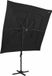 vidaXL Parasol 250x250 cm Zwart Aluminium Stokparasol Rond Waterafstotend UV-bescherming