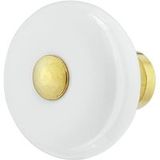 Häfele Bouton en porcelaine blanc avec socle en laiton, 35 x 28 x 14