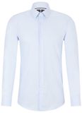 Hugo Boss BOSS Hank-s slim fit overhemd - structuur - blauw - Strijkvriendelijk - Boordmaat: 39