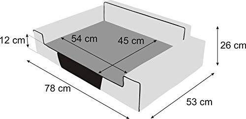 PillowPrim Hondenbed, meubelen voor dieren, kattenbed, afneembare overtrek, hondenbed, slaapplaats, grote honden, hondenbank, mand, wasbaar, zwart, L: 78 x 53 cm