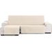 ECOMMERC3 Elastische bankovertrek voor chaise longue, extra links, sofa-overtrek, chaise long, beige, met verstelbare elastieken, compatibel met hoekbanken links of rechts