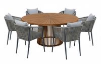 AXI Hani/Faye 150 cm Dining Tuinset 7-delig Teak/Antraciet
