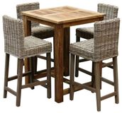 AVH-Outdoor Tuinmeubelen Rita barset 80x80xH105 cm 5-delig teak-rotan