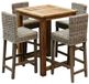 AVH-Outdoor Tuinmeubelen Rita barset 80x80xH105 cm 5-delig teak-rotan