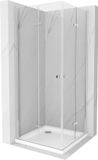 Mexen Lima Duo cabine de douche pliable 80 x 80 cm, transparent, chrome + receveur de douche plat