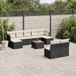 Prolenta Maison Exclusive - Tuinset voor de tuin, bestaande uit 10 delen met kussens, in zwart polyrotan