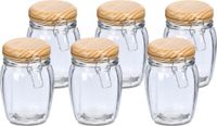 Zeller Weckpotten/inmaakpotten - 6x - 820 ml - glas - met beugelsluiting