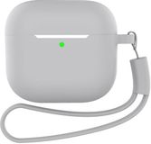 Merkloos / Sans marque DRAGON ECOM INTERNATIONAL LIMITED AirPods Pro 2, Apple Airpods Pro, Apple Airpods 2, Apple AirPods 3, Apple AirPods 4 Softcase Hoesje met sleutelhanger en accessoires - Grijs