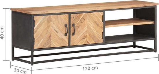 vidaXL Tv-meubel 120x30x40 cm massief acaciahout