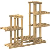 vidaXL Plantenstandaard Wit 118 x 25 x 96,5 cm Massief Acacia Hout