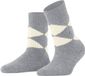 Burlington Cosy Argyle gedessineerd wol sokken dames grijs - maat 36-41