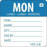 Vogue Oplosbare Kleurcode Voedseletiketten Maandag Blauw Papier 250 Stuks