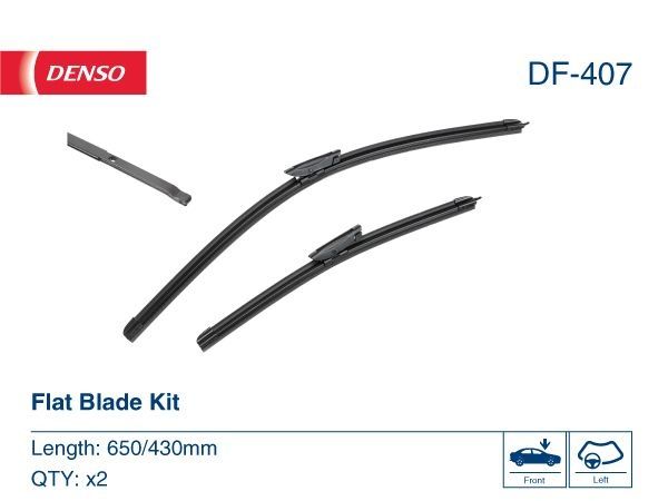 DENSO platte ruitenwisserset DF-407 (650/430 mm, linksgestuurd)