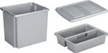 Sunware Nesta boîte de rangement en plastique 45 litres - gris clair - avec couvercle - plateau organisateur - empilable