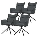 ML-Design Eetkamerstoel set van 4 draaibaar antraciet met rugleuning en armleuning tot 120 kg