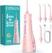 COSLUS Waterflosser sans fil – Hydropulseur électrique pour dents – 4 modes et 5 niveaux d'intensité – Convient pour appareils dentaires et gencives sensibles – Sans BPA – Rose